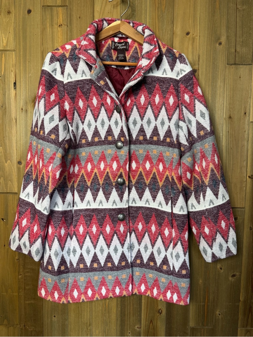 Cowgirl Legend Multi Color Patterned Aztec Peacoat XL